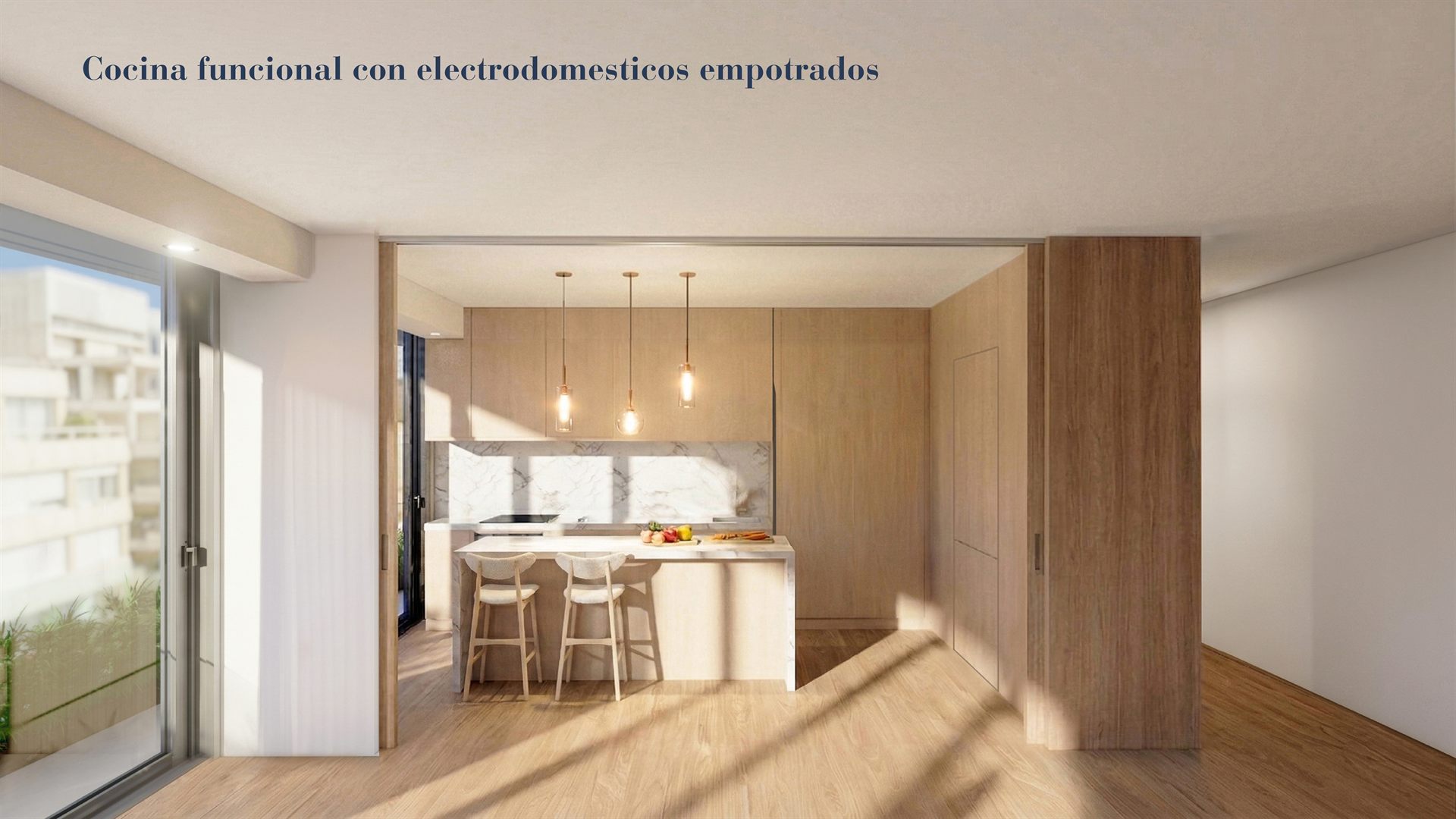 Sofia del Mar - Cocina funcional con electrodomésticos empotrados